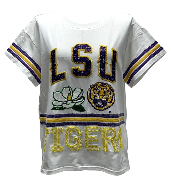 Licensed LSU Flower Mascot Tee- (Women's)