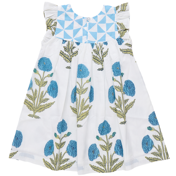 Courtney Dress- Blue Oversized Dandelion