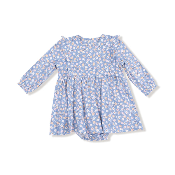 Country Calico Ruffle L/S Bodysuit Dress