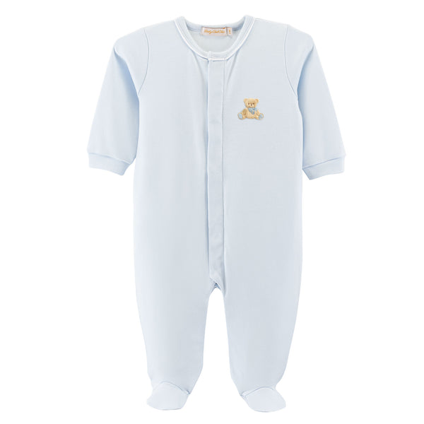 Toy Embroidered Footie- Light Blue