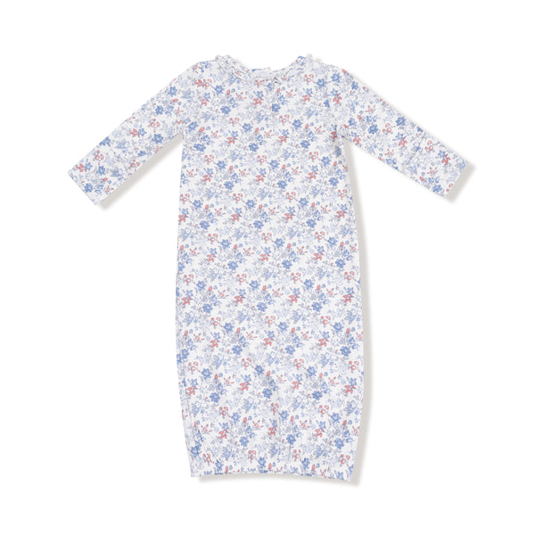 Country Girl Floral Kimono Gown- Ivory/Mellow Rose