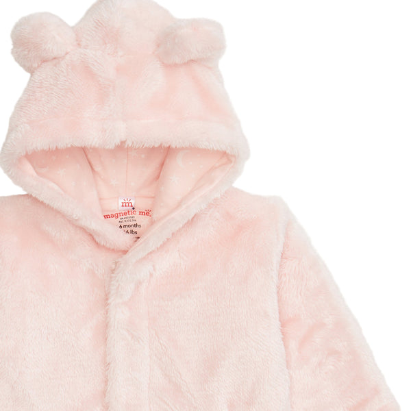 Pink Blossom Minky Magnetic Bear Jacket