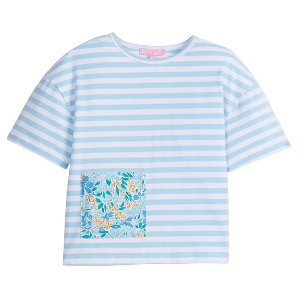 Boxy Tee- Frangipani Blue