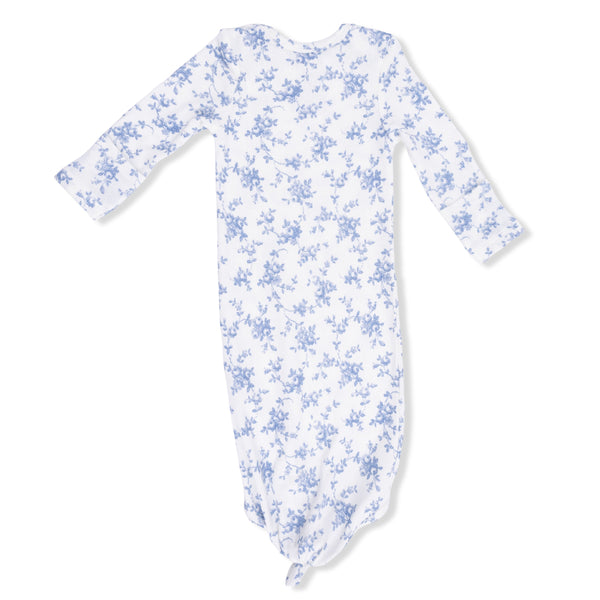 Baby Blue Vines Floral Knotted Gown W/ Headband