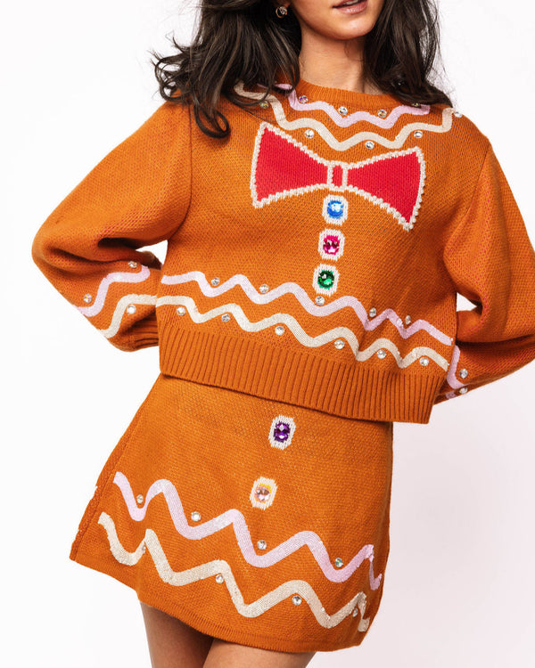 Brown Gingerbread Jewel Skirt- (Women's)