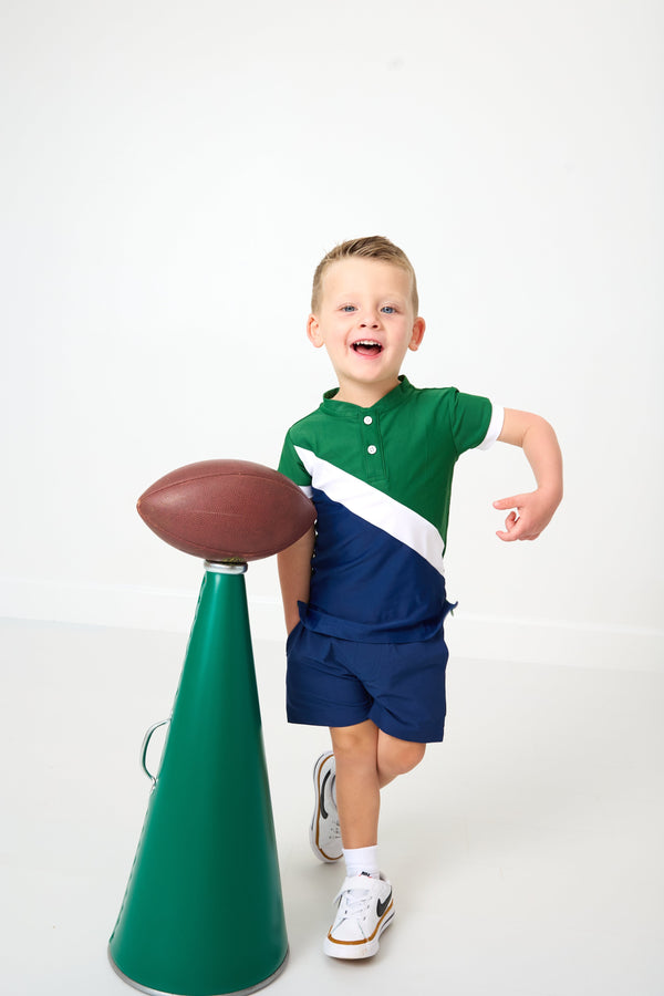 Green/White/Navy Cross-Court Blade Shirt