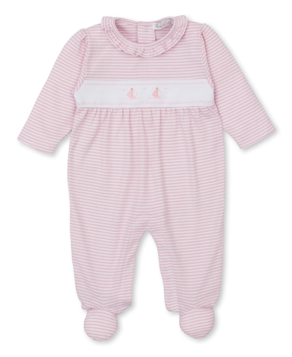 Saturday Regatta Footie- Pink Stripe
