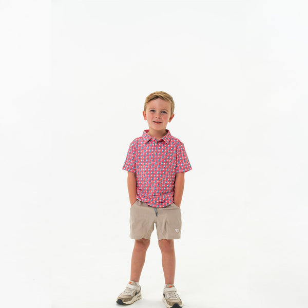 Youth Performance Polo- American Flag Print