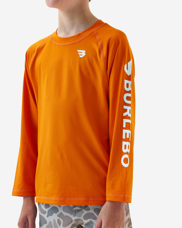 Youth Rashguard- Orange & White
