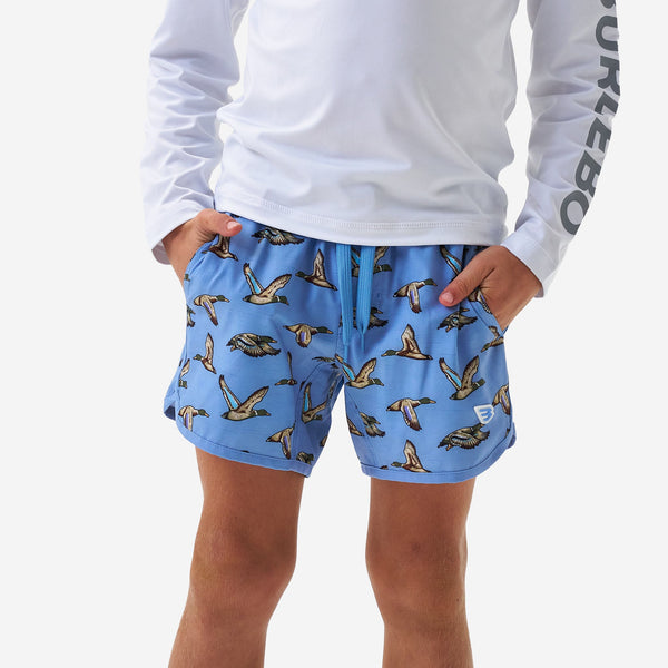 Youth Swim Trunk- Jumbo Mallards Blue