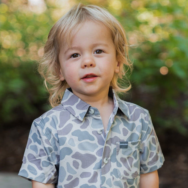 Youth Performance Button Up- Classic Deer Camo