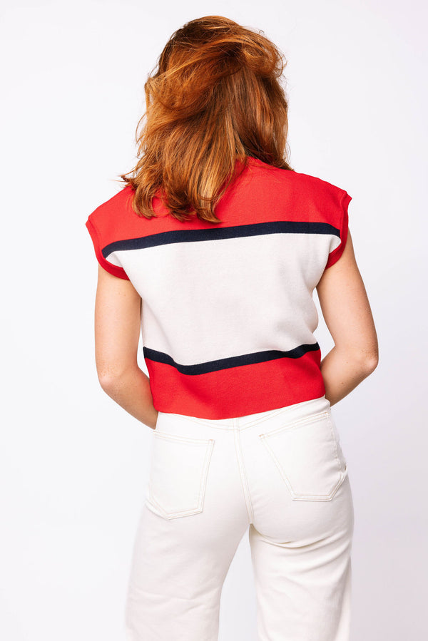 Licensed Ole Miss Colorblock Jewel Letter Sweater- (Women's)