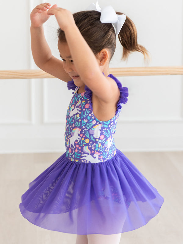 Flutter Sleeve Leotard- Unicorn Meadow