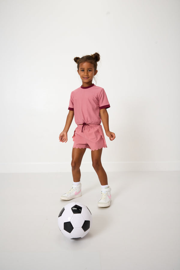 Dusty Pink Scalloped Court Short