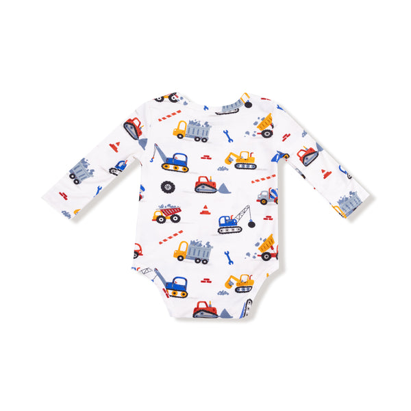 Crayon Construction Bodysuit- White/Gray