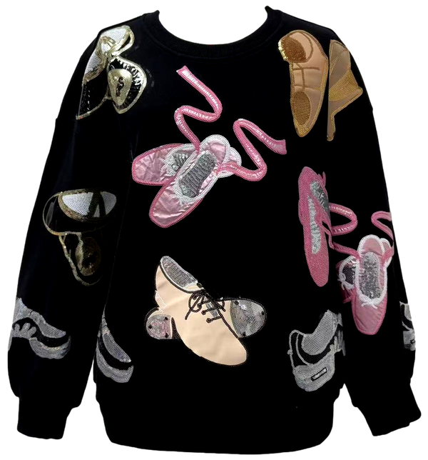 Black Dance Shoes Sweatshirt- (Women's)