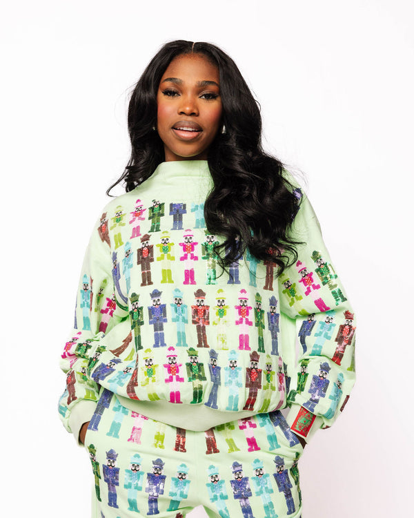Mint Multi Nutcracker Sweatshirt- (Women's)