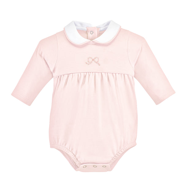 Pretty Bows Embroidered Bubble- Pink