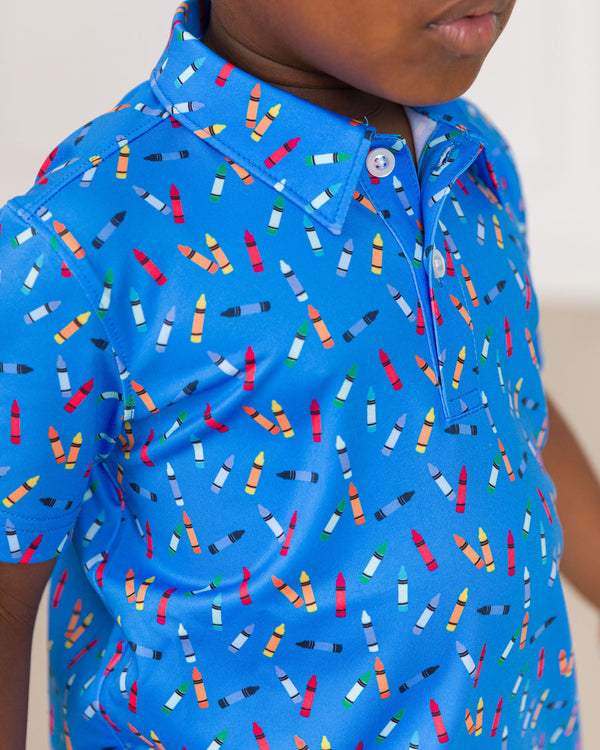 Performance Knit Polo- Tiny Crayons