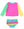 Zipper Rash Guard 2-Piece Swimsuit- Neon Color Block
