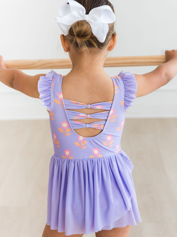 Flutter Sleeve Leotard- Petunia Petals