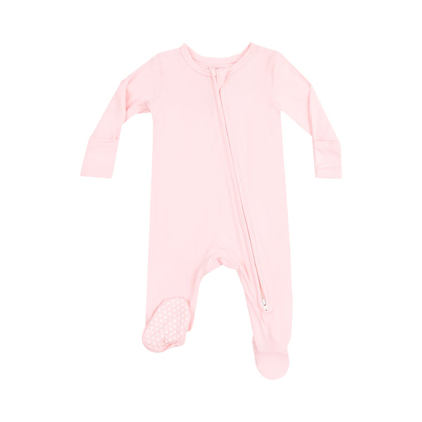 Solid Tickled Pink 2 Way Zipper Footie