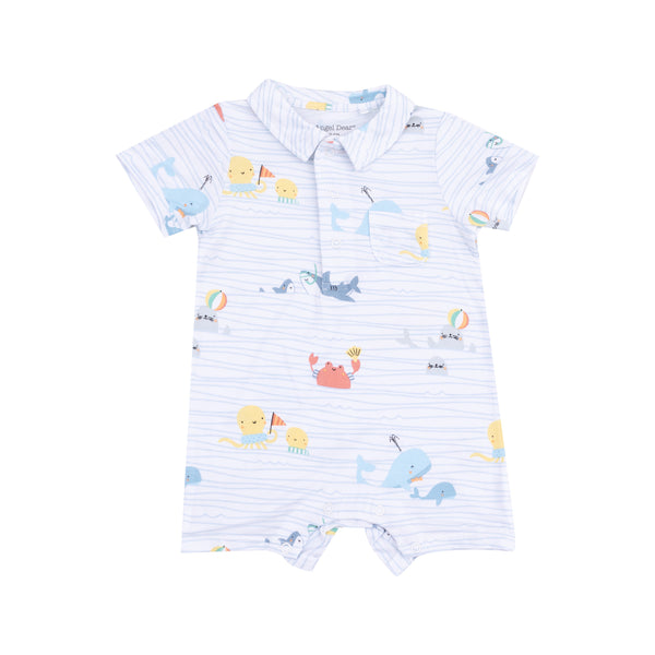Sea Stripes Polo Romper
