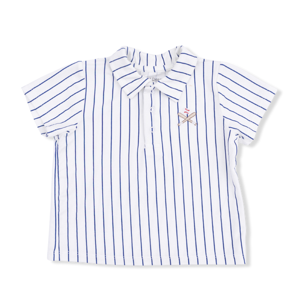 Baseball Stripe Polo Short Set