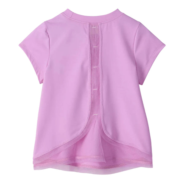 Sheer Lilac Mesh Trim Tee Shirt