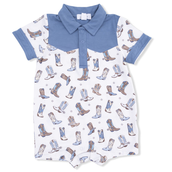 Cowboy Boots Polo Romper