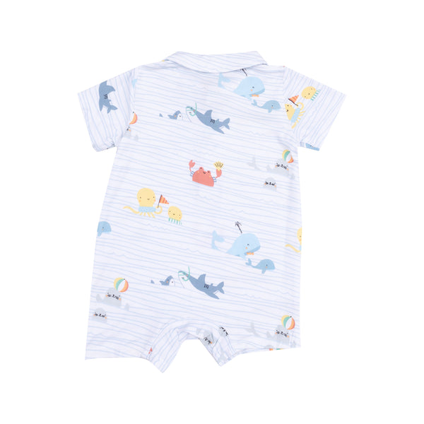 Sea Stripes Polo Romper