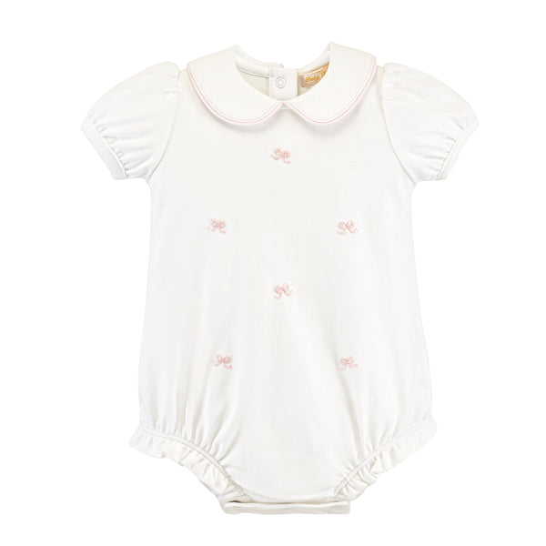 Bow Hand Embroidered Bubble W/ Round Collar