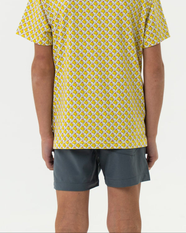 Youth Everyday Short- River Rock Grey- Classic Deer Camo Pocket