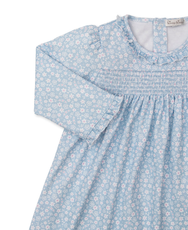Fall in Bloom Dress- Light Blue