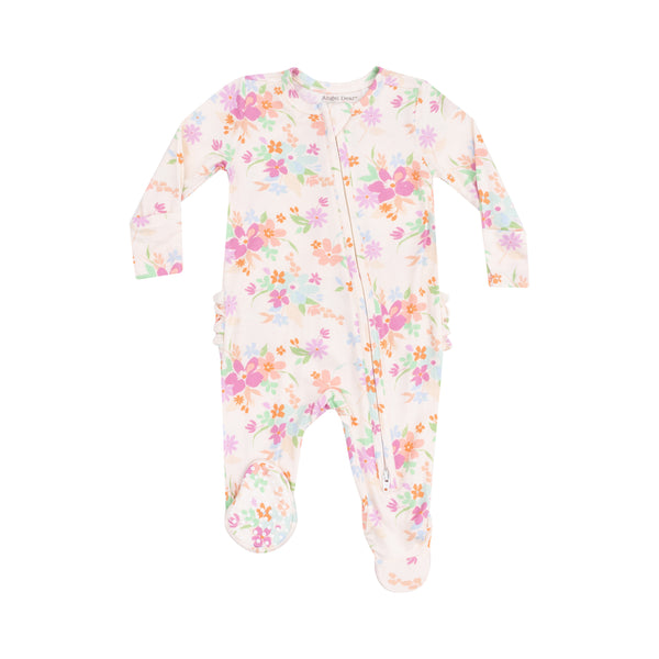 Pick A Posy 2 Way Ruffle Zipper Footie