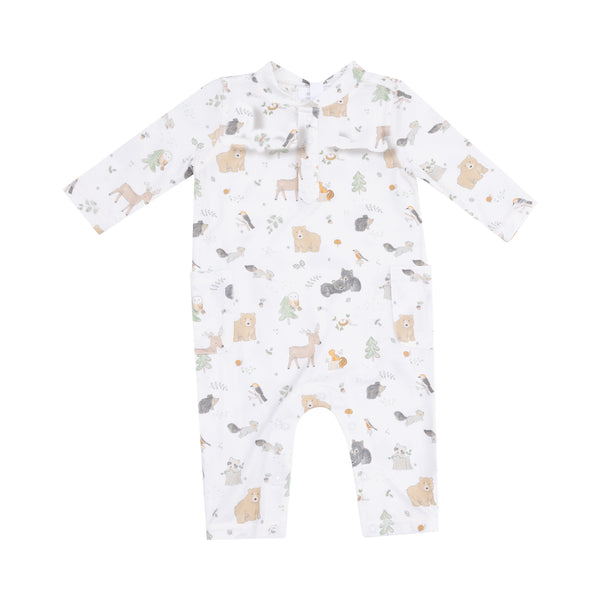 Woodland Babies Romper- White/Gray