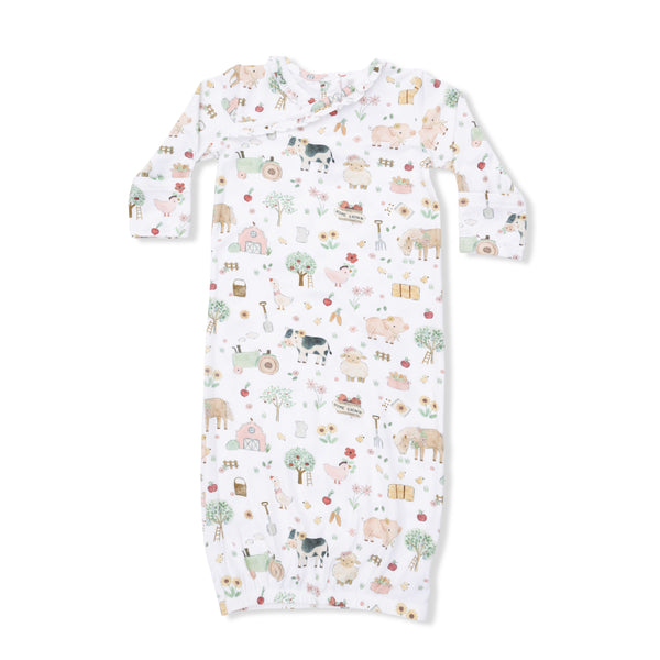 Cute Farm Animals Kimono Gown W/ Ruffle Knotted Hat