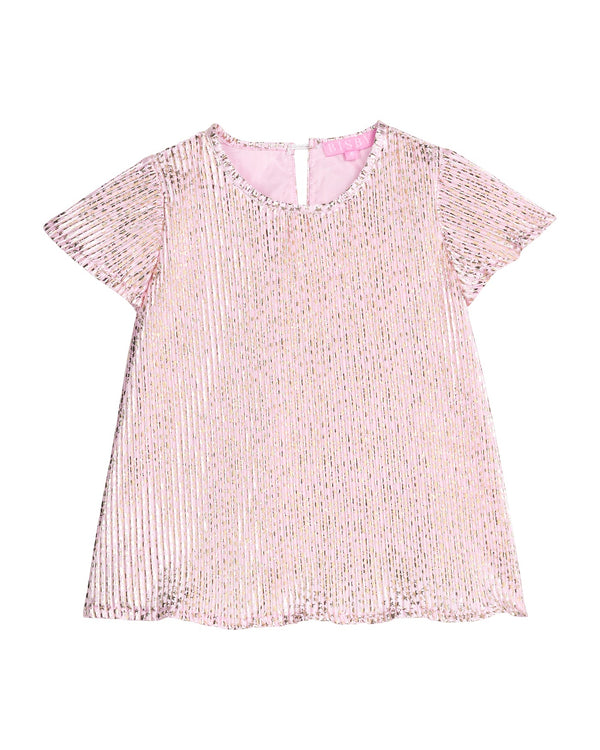 Crinkle Top- Pink Crinkle Stars