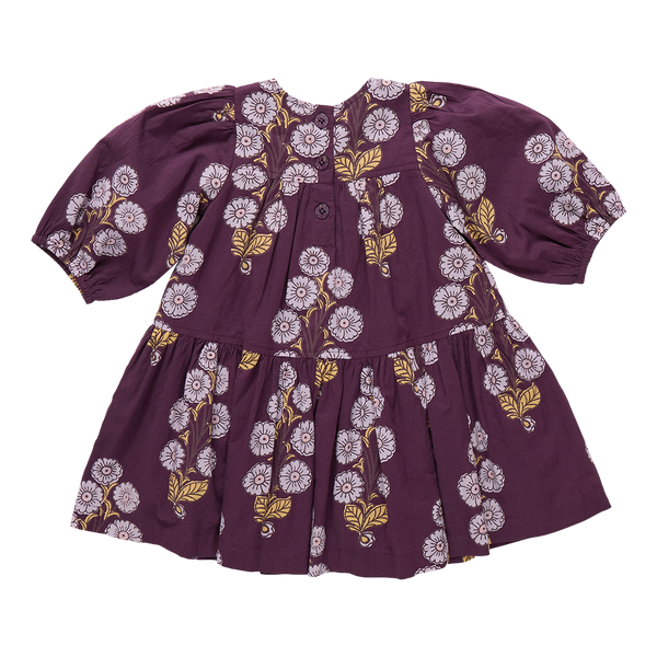 Fiona Dress- Plum Buttercup Floral