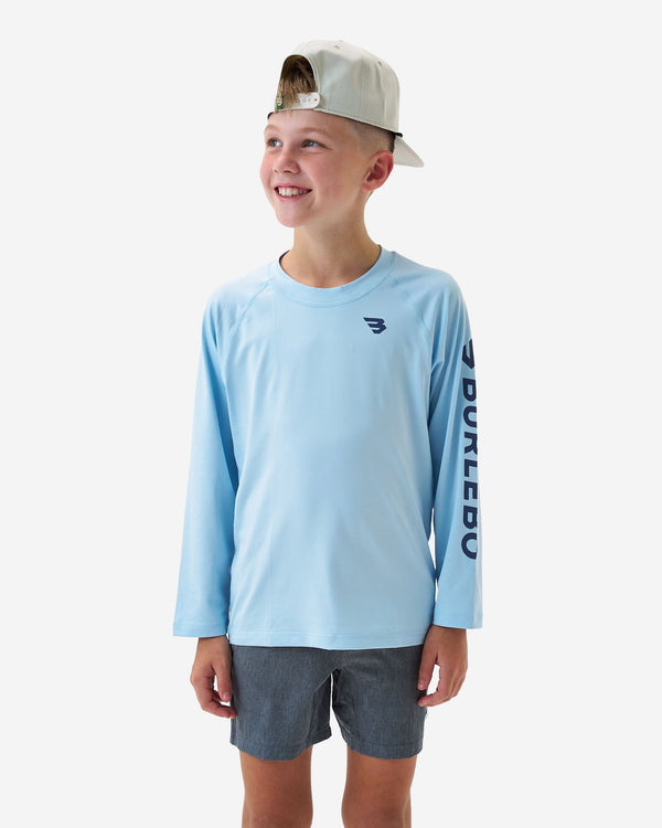 Youth Rashguard- Baby Blue & Navy