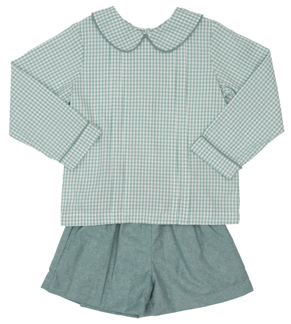 Tyler Teal Briar Check Short Set