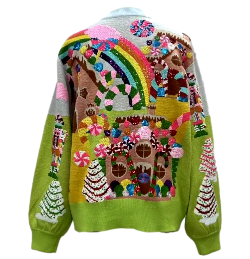 Multi Christmas Candyland Knit Sweater- (Women's)