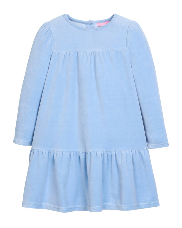 Lisle Dress- Periwinkle Velour