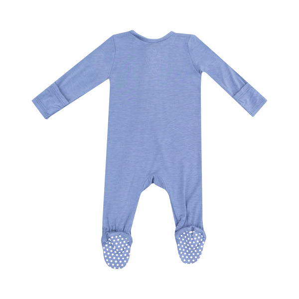 Solid Country Blue 2 Way Zipper Footie