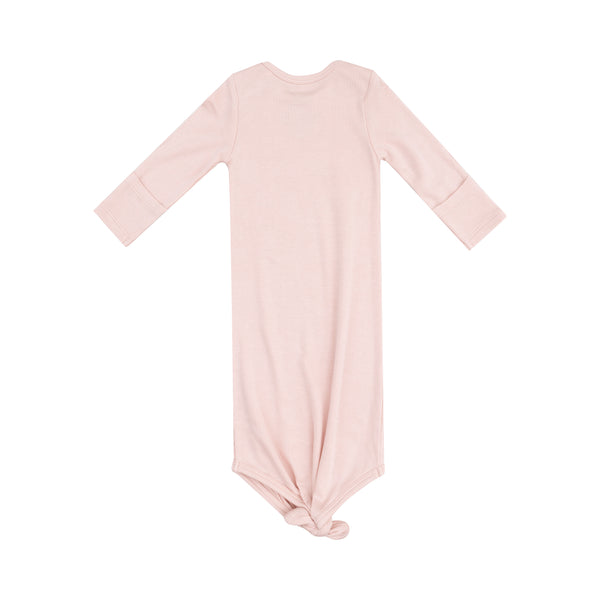 Solid Rose Smoke Rib Knotted Gown