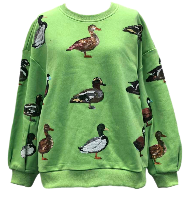 Green Multi Duck Sweatshirt- (Women's)