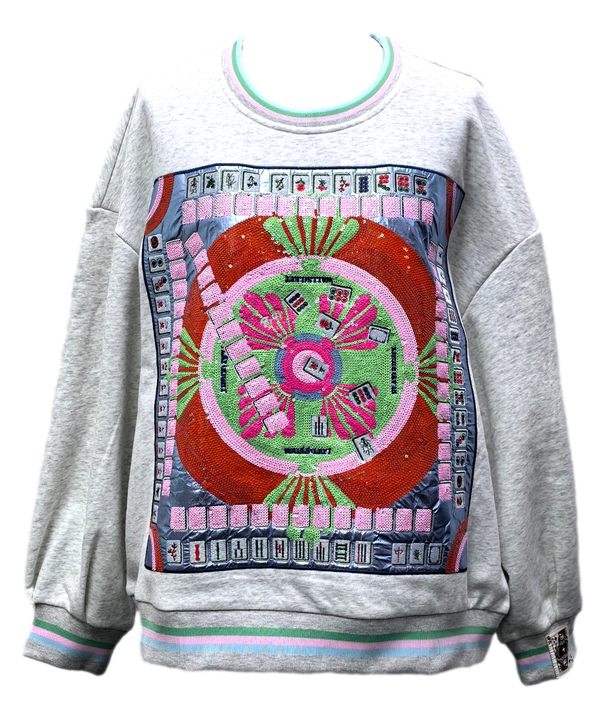 Grey Multi Mahjong Table Sweatshirt- (Women's)