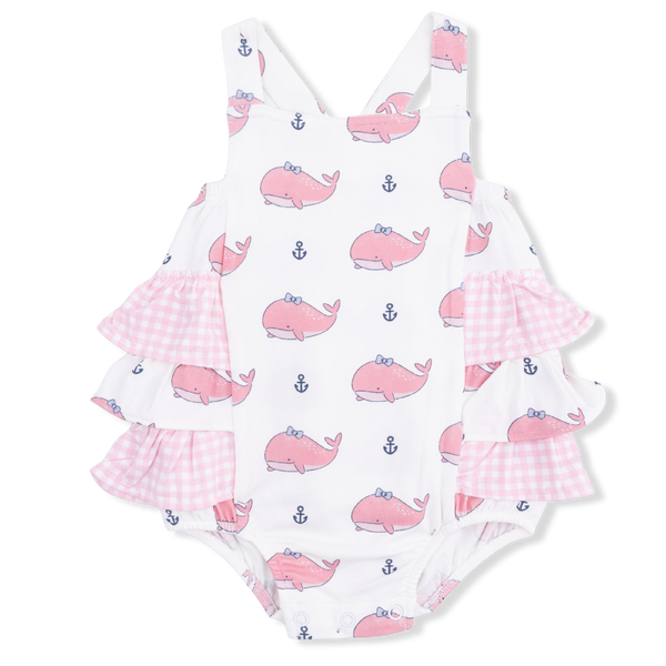 Bubbly Whales Ruffle Sunsuit