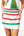 White, Red & Green Stripe Skirt- (Women's)
