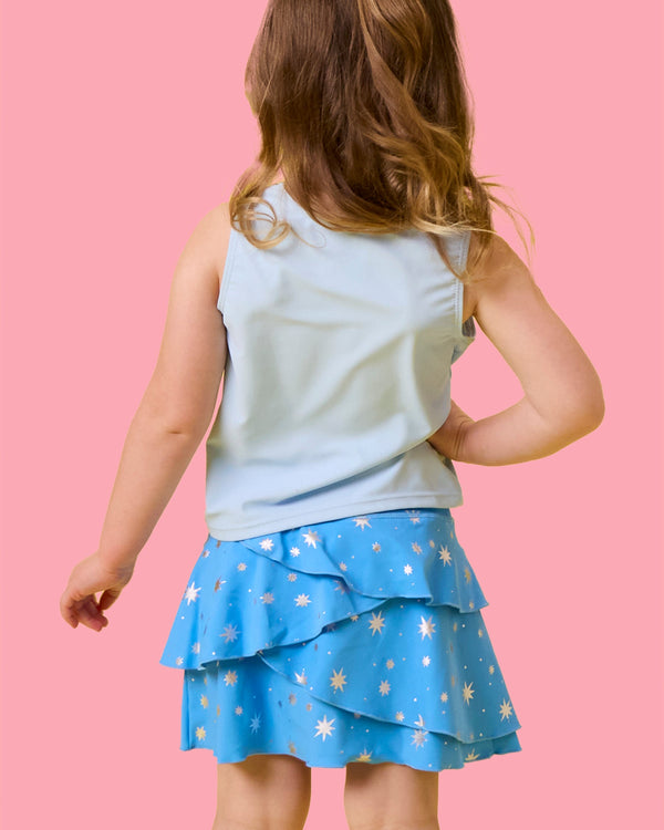 Active Princess Tiered Skort Set- Crystal Blue Princess